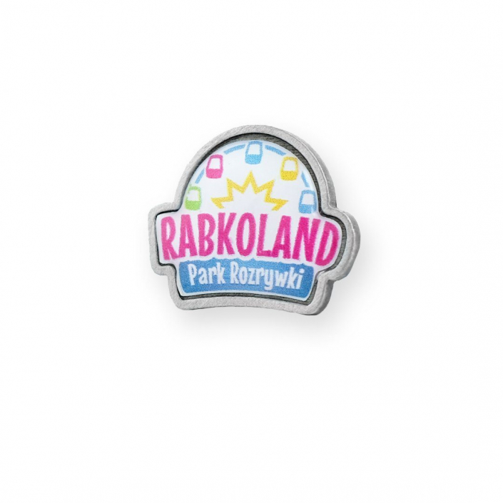 Colorful custom pin badge created for an amusement park by Metal Casts