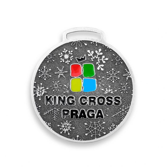 Multi color promotional enamelled medal for King Cross Praga center