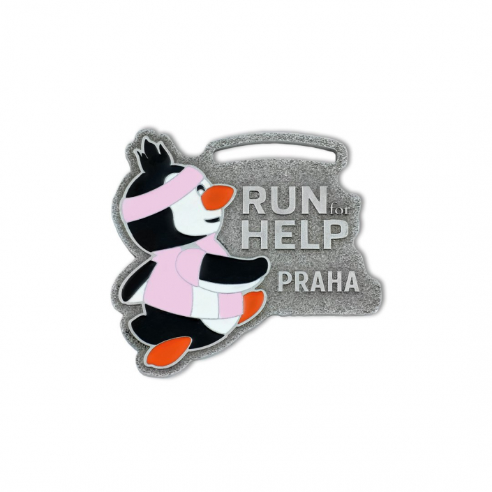Enamelled medal for Run For Help running event