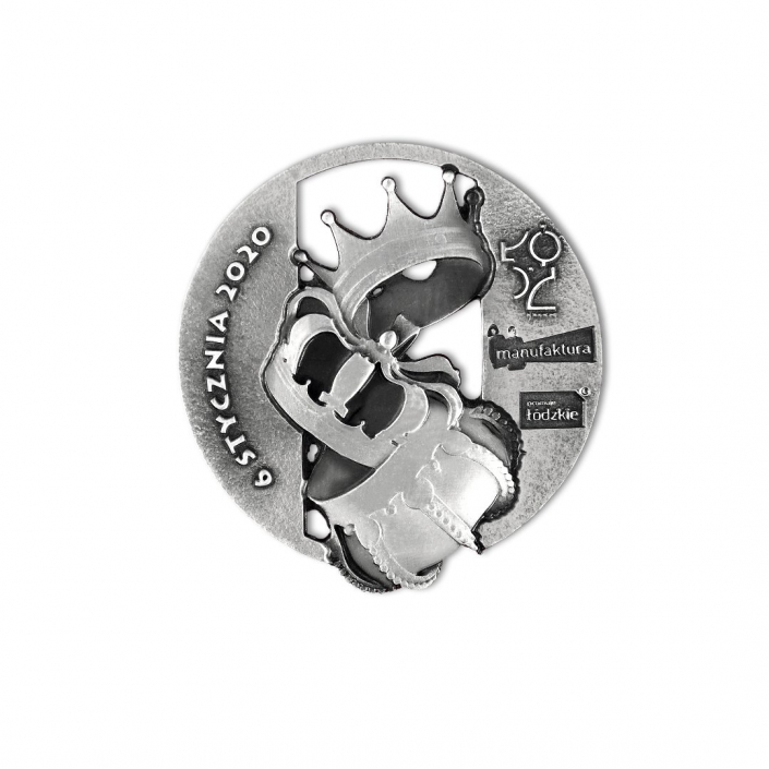 The Three Kings custom running sports event medal, depicting three crowns, 3D medal, reverse