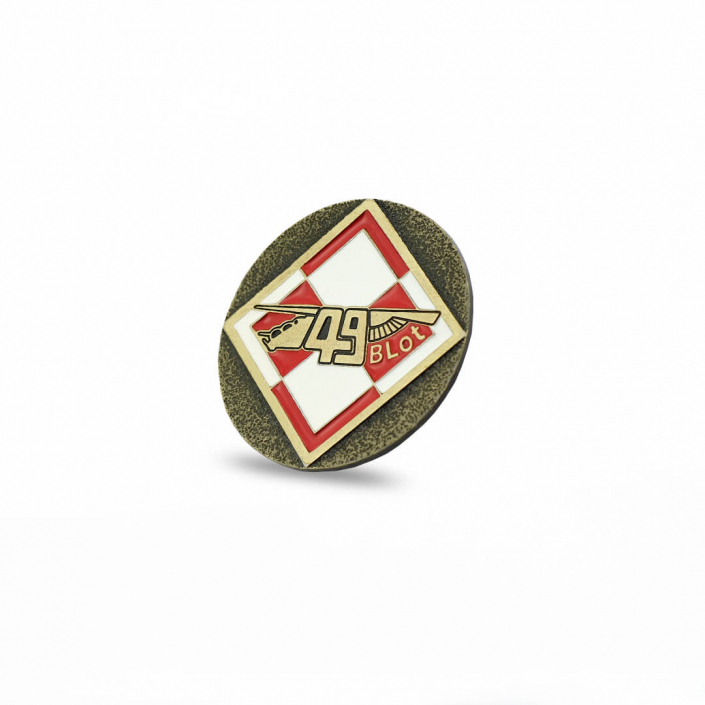 Enamel white and red custom challenge coin produced by Metal Casts