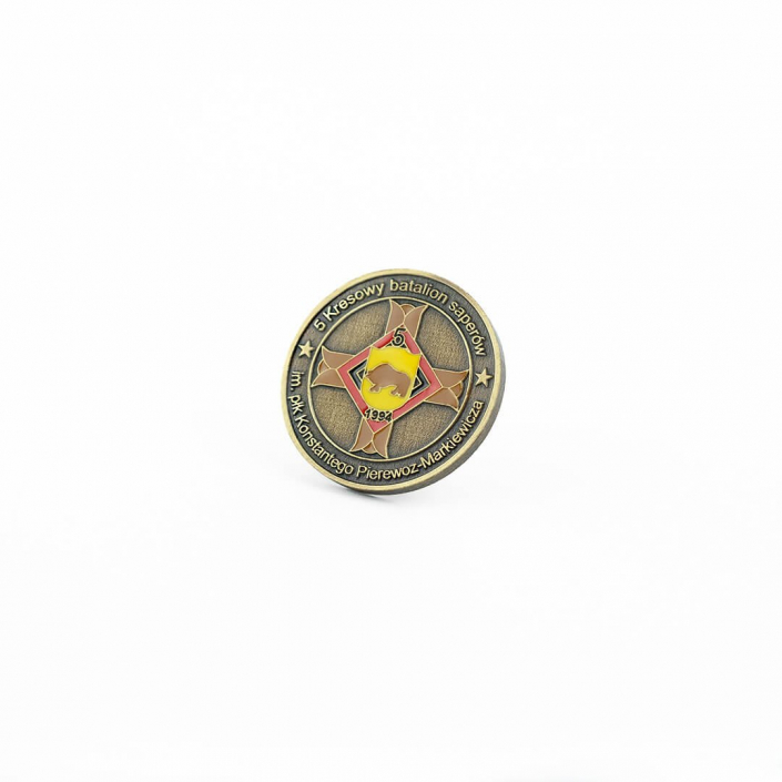 Enamel challenge coin produced for military unit