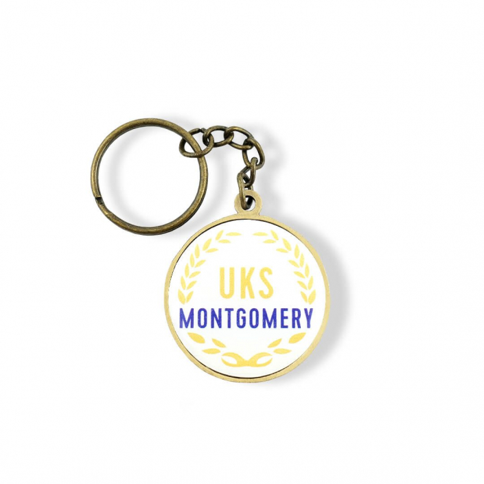 Promotional keyring with an insert for UKS Montgomery