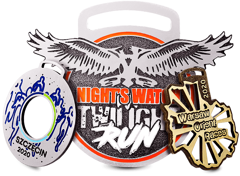 Examples of custom running medals produced by Metal Casts